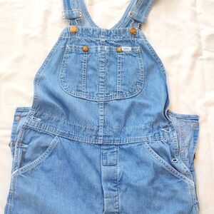 Vintage Full Length Powder Blue Denim Cotton LEE Over-Alls / Gently Distressed